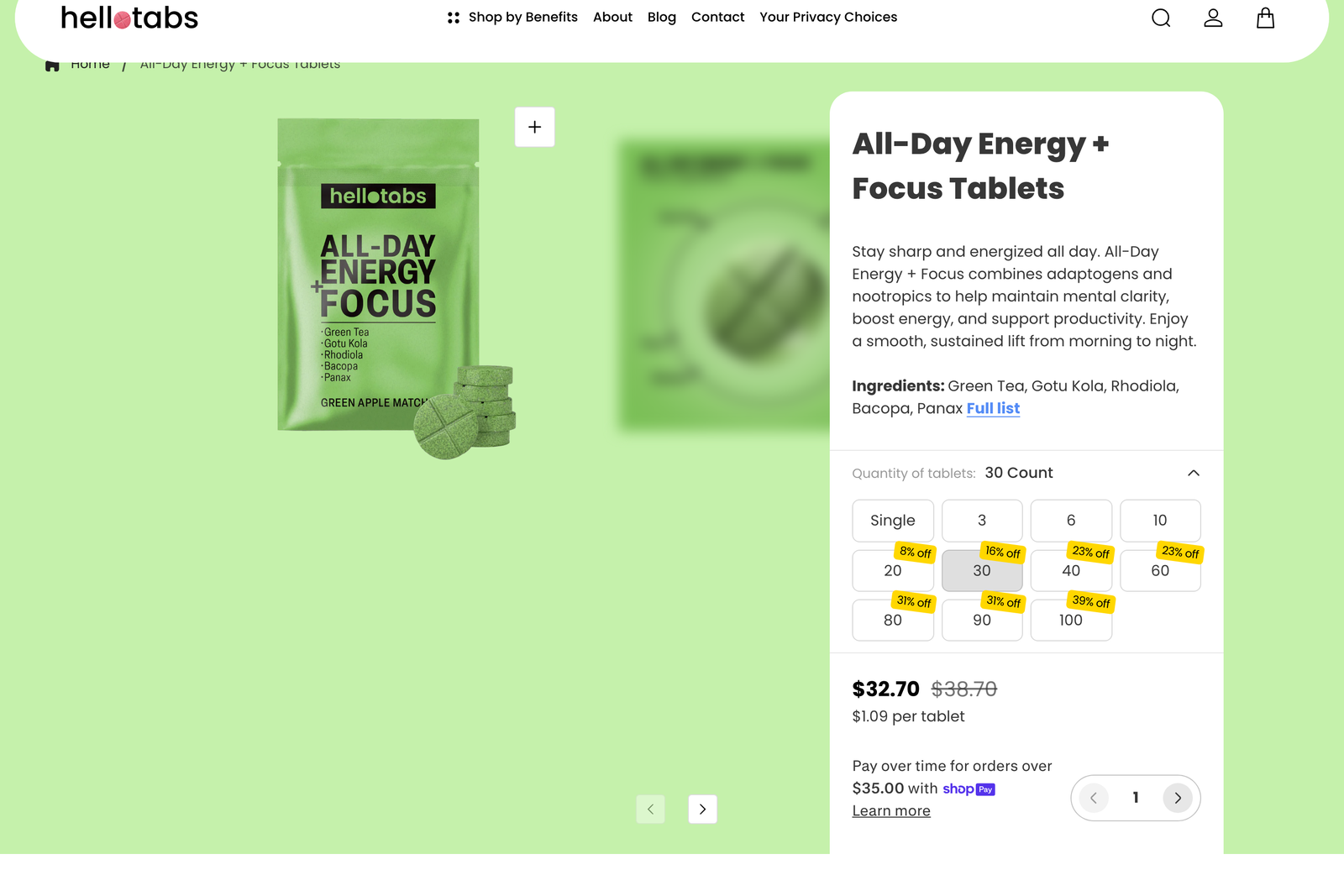 Hello Tabs: a Shopify rebuild, subscriptions & bundles for a DTC wellness brand