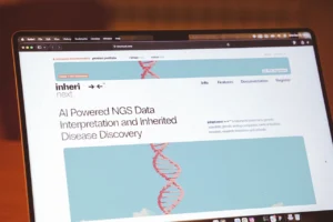 Laptop displaying the InheriNext website