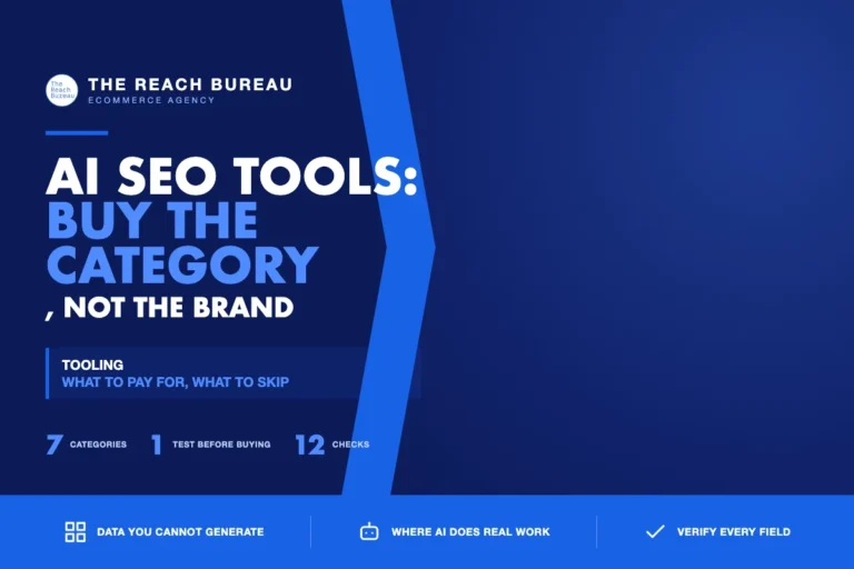 AI SEO tools for ecommerce: buy the category, not the brand
